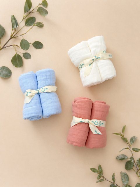 2Pcs Crinkle Burp Cloth